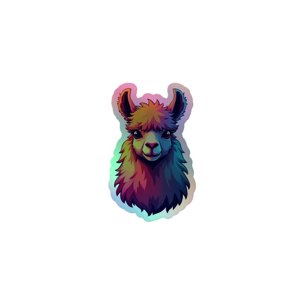 Lively Llama Holographic Sticker Sheet product image (1)