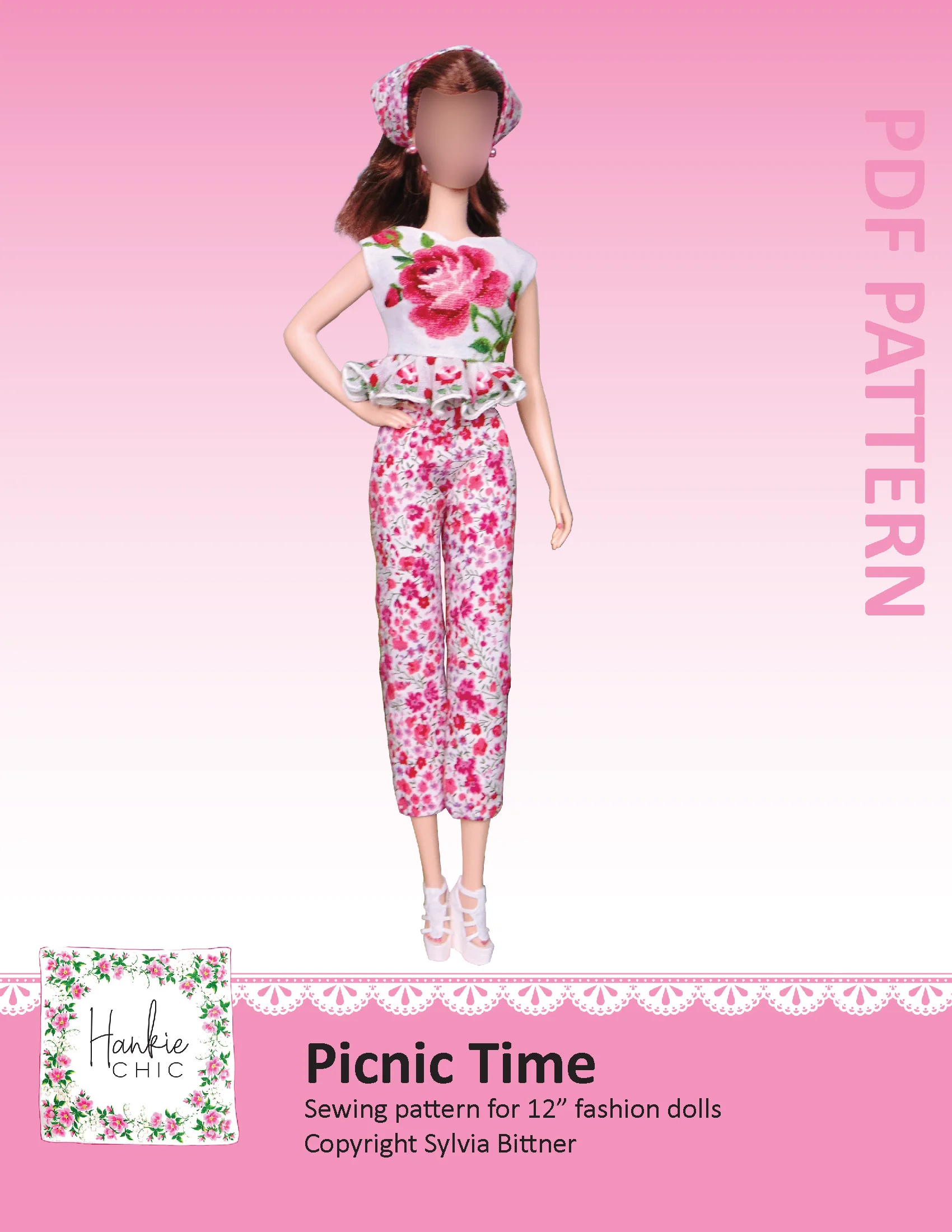 Picnic Time sewing pattern for 12" fashion dolls product image (1)