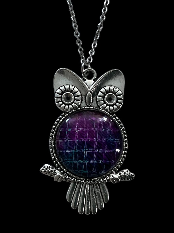 Glass Cabochon Owl Pendant product image (1)