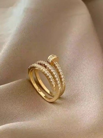 خاتم "المسمار" متعدد الطبقات – فخامة الزركون العصرية product image (1)
