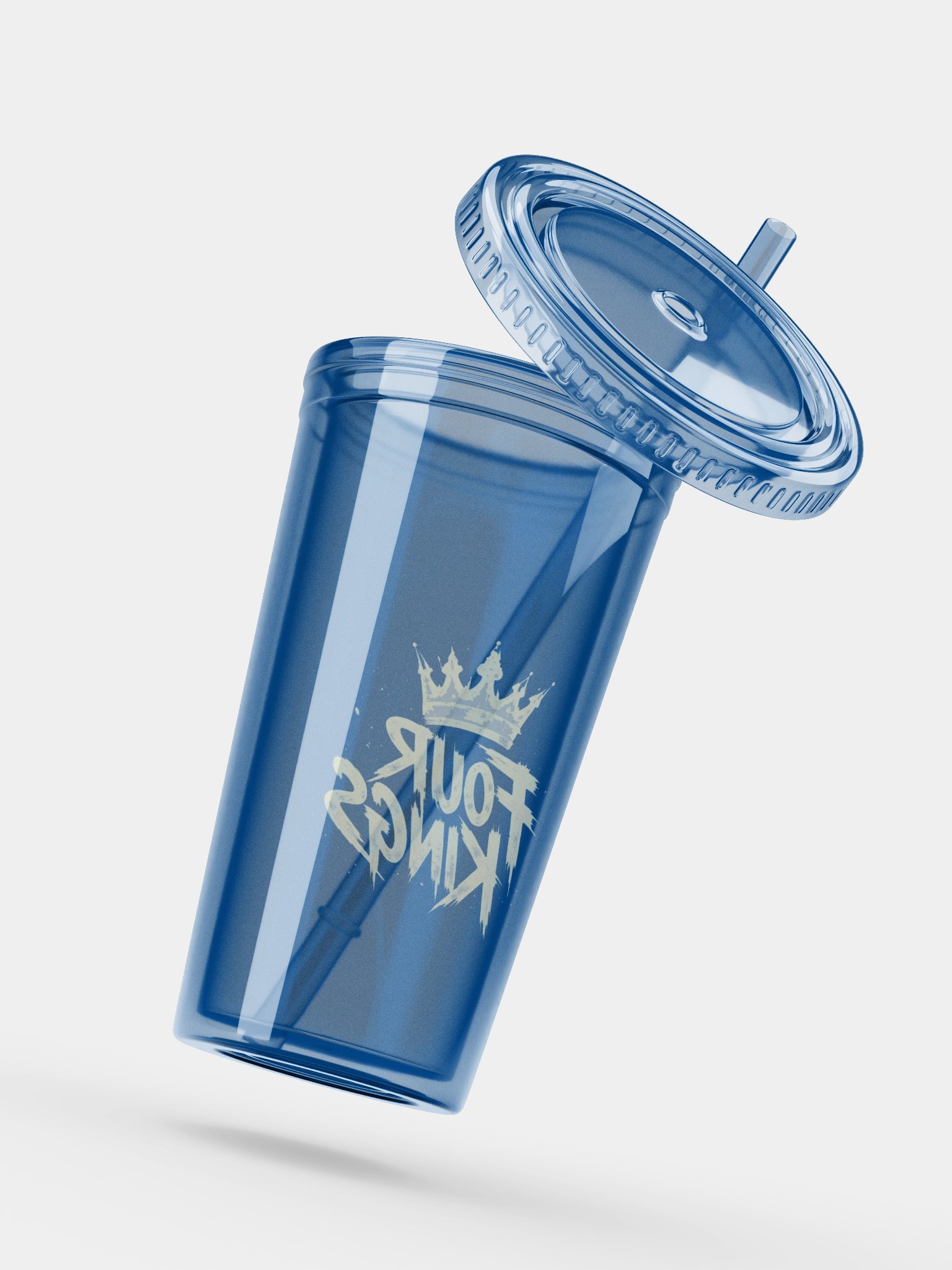FOUR KINGS Double Wall Clear Plastic Tumbler product image (9)