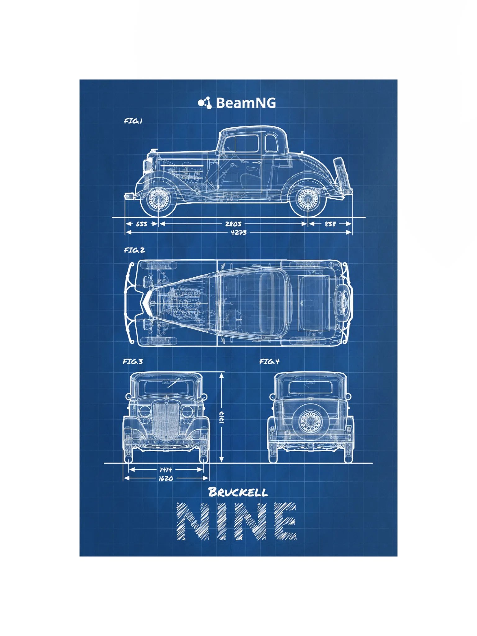 Bruckell Nine Blueprint Poster product image (2)