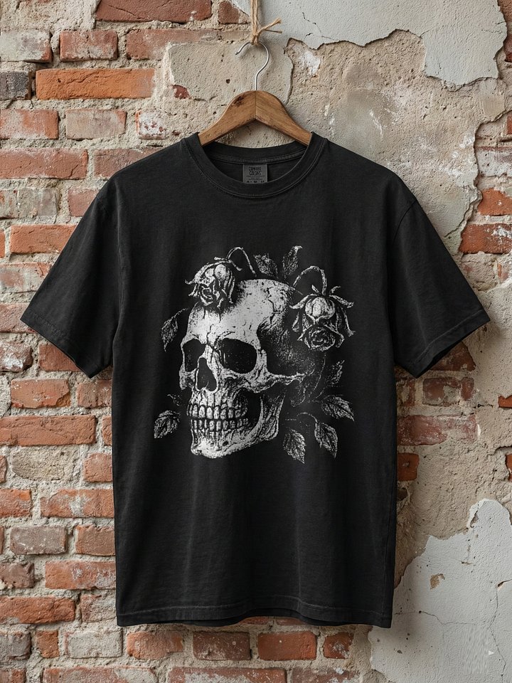 "Skull & Roses" // Heavyweight Vintage Tee product image (1)