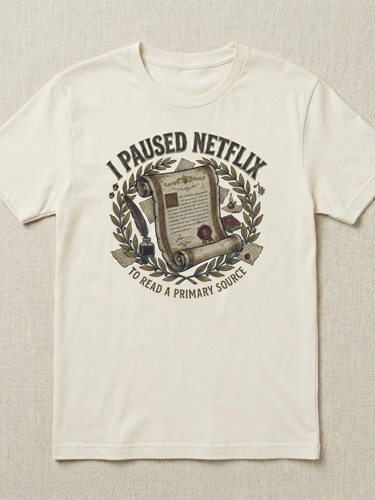 I Paused Netflix to Read a Primary Source T-Shirt product image (1)