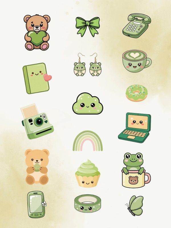 Matcha Aesthetic Digital Sticker PNG product image (2)