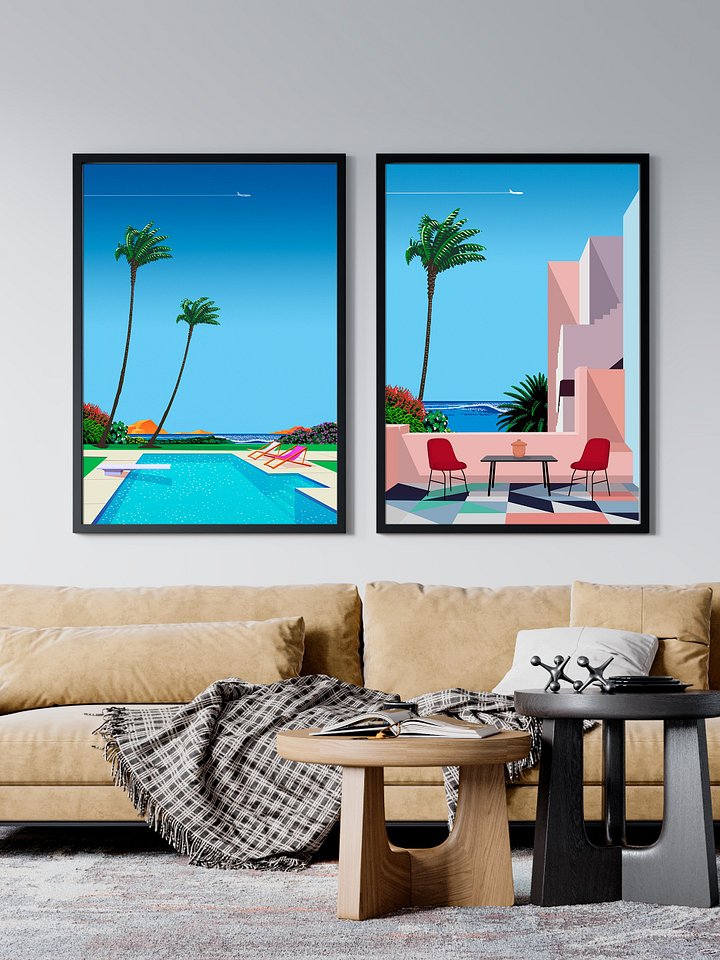 Cancun, Mexico — City Pop art, retrowave/vaporwave poster, 80s, aesthetic poster, Hiroshi Nagai inspired art, minimalist poster product image (2)