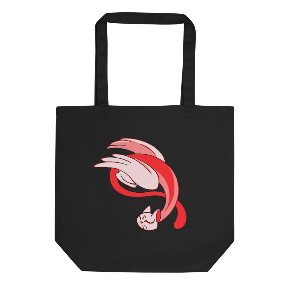 Calming Red Cat-Owl Totebag / Black-Oyster product image (1)