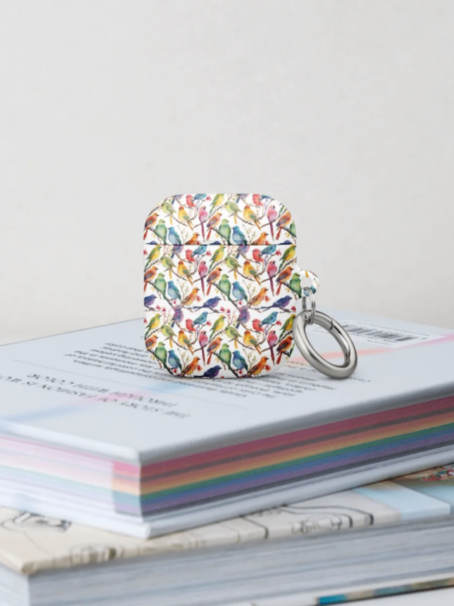 Multi Coloured Birds Ear Bud Case product image (2)
