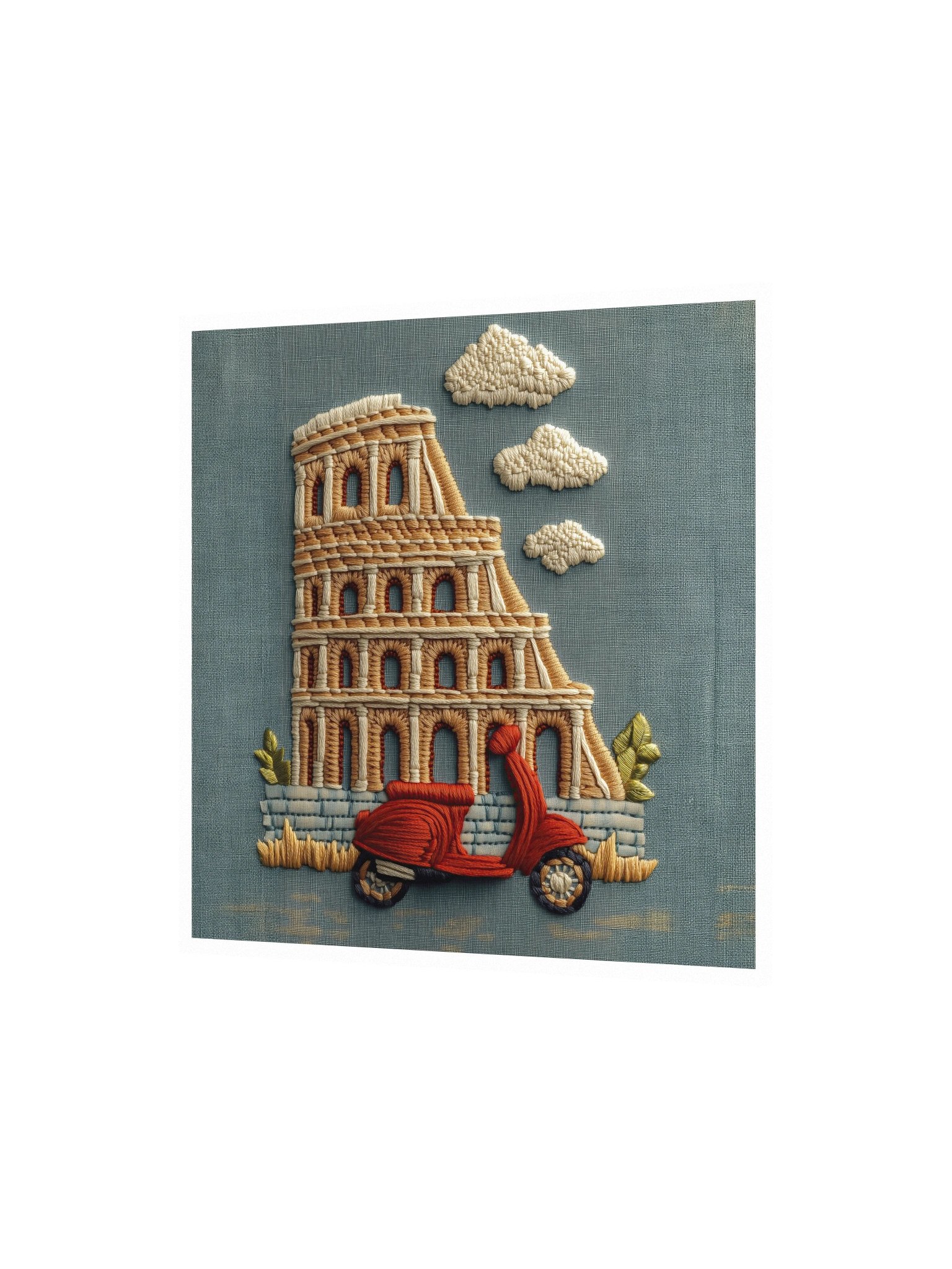 A Roman Ride | Embroidery-Style Wall Art — Unframed Print product image (2)