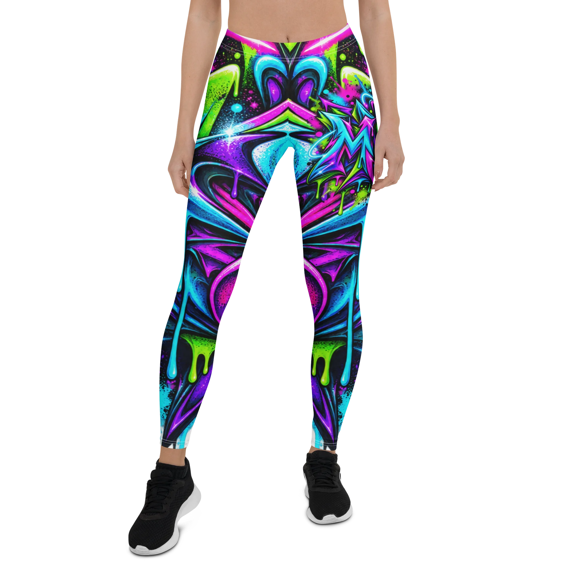 Neon Graffiti Symmetry Leggings product image (2)