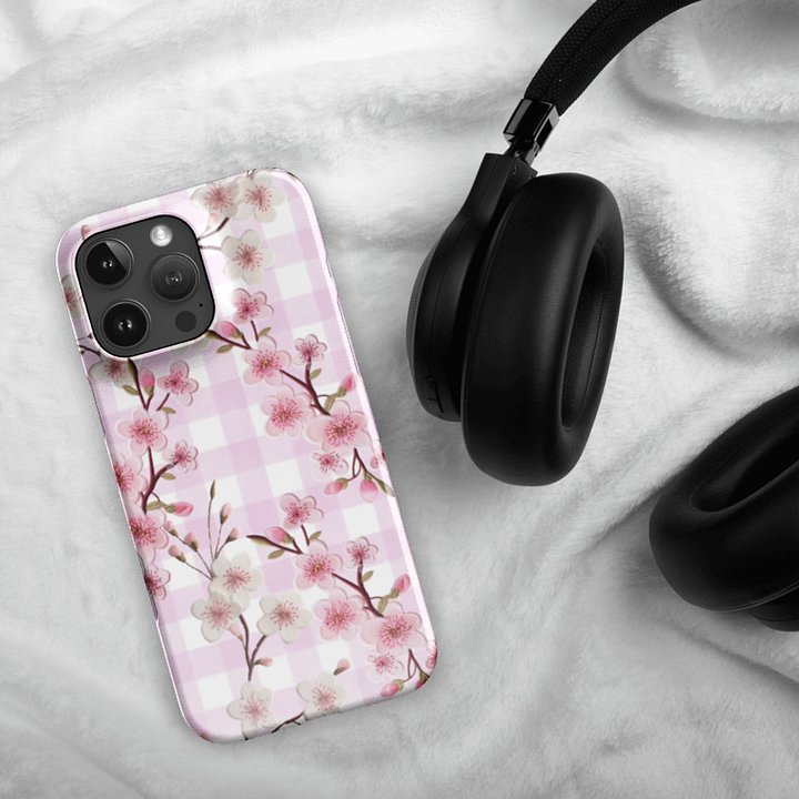 Cherry Blossom Checkered Snap Case for iPhone® product image (2)