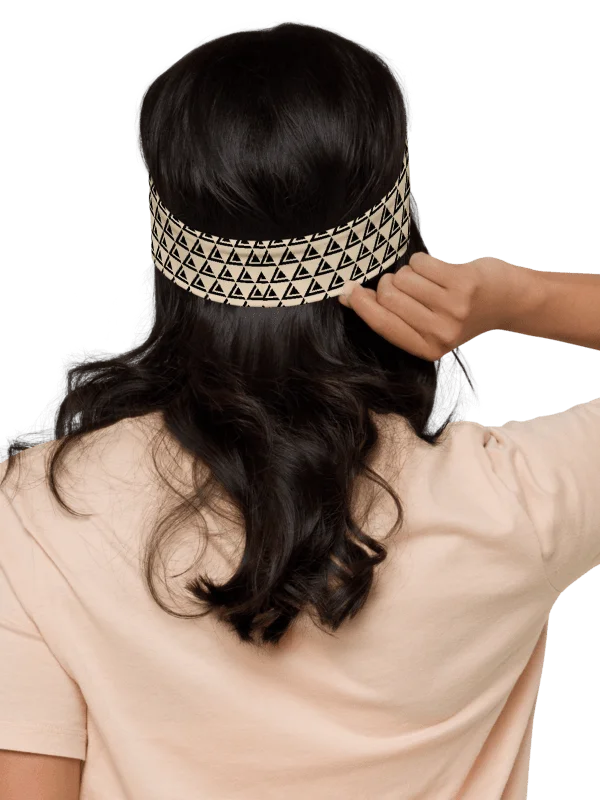 LEANDRO DE LA VEGA HEADBAND CHAMPANGNE BLACK LOGO product image (2)