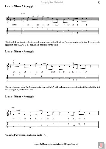 30 Minor Arpeggio Licks For Jazz Guitar - PDF Method With Audio product image (2)