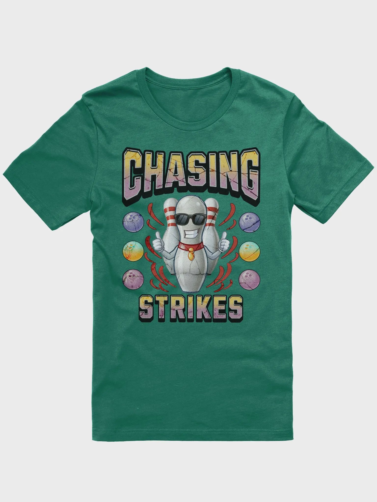 Chasing Strikes Bowling Pin T-Shirt product image (1)