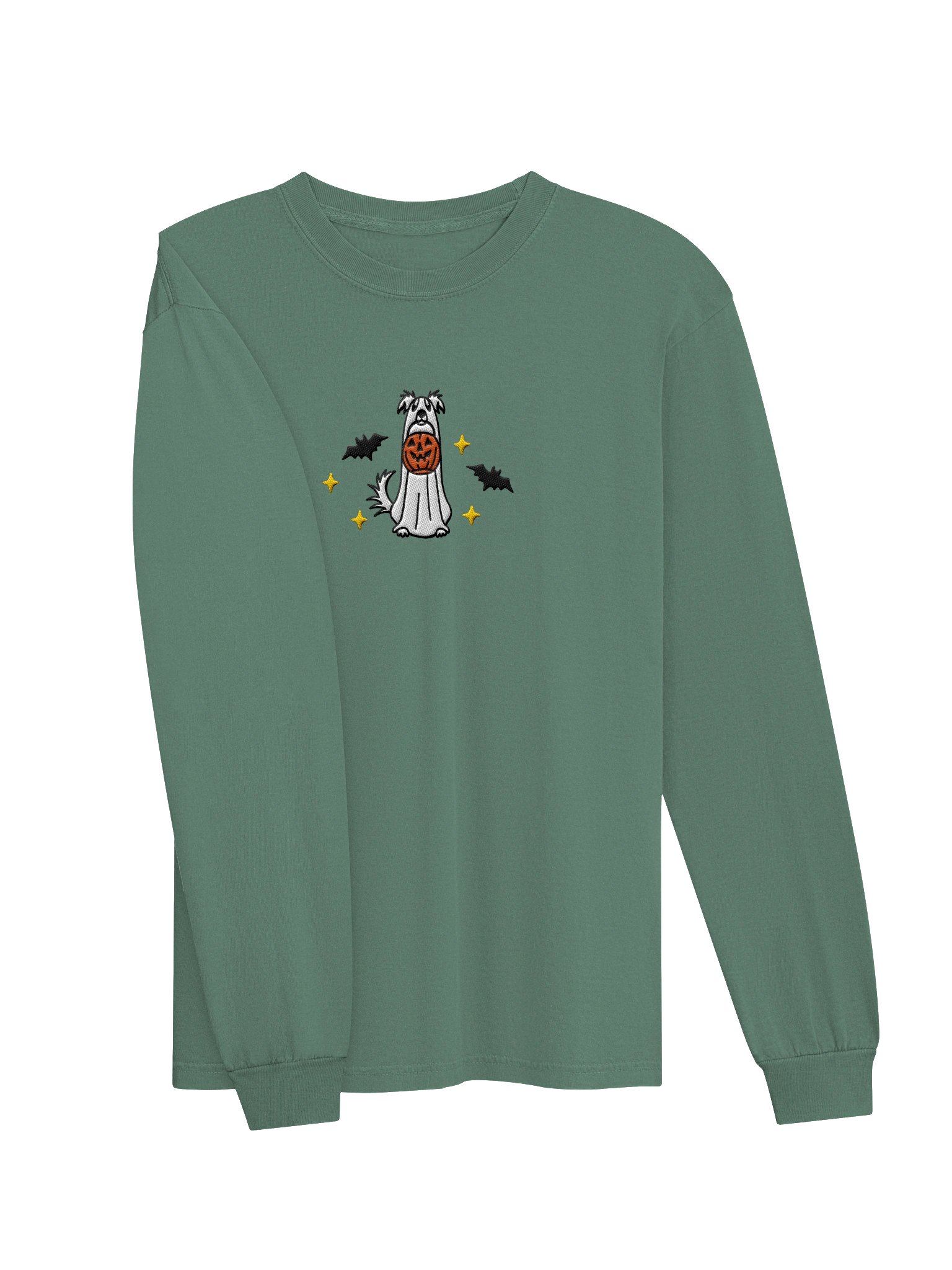 Halloween Borzoi(White) Embroidered Long-Sleeve T-Shirt product image (27)