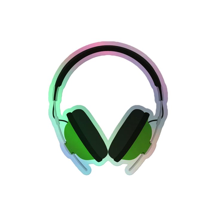 Holographic Headphones Sticker product image (1)