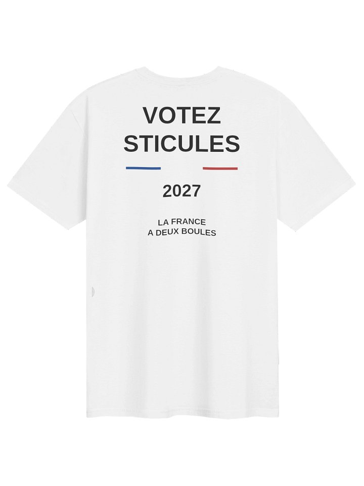T-shirt "votez sticules 2027" imprimé avant-arrière product image (2)