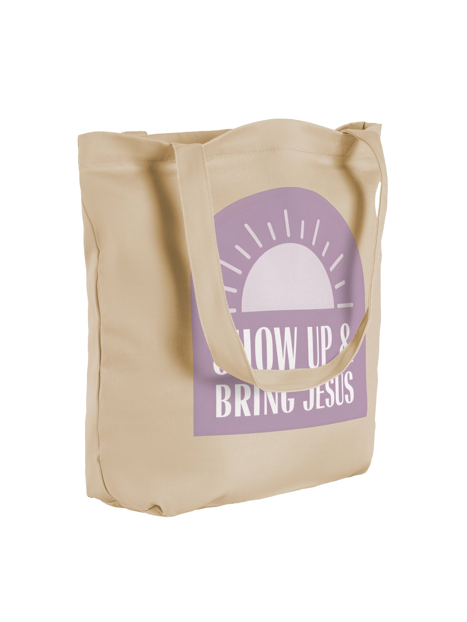 Show Up & Bring Jesus Tote Bag (Lavender) product image (4)