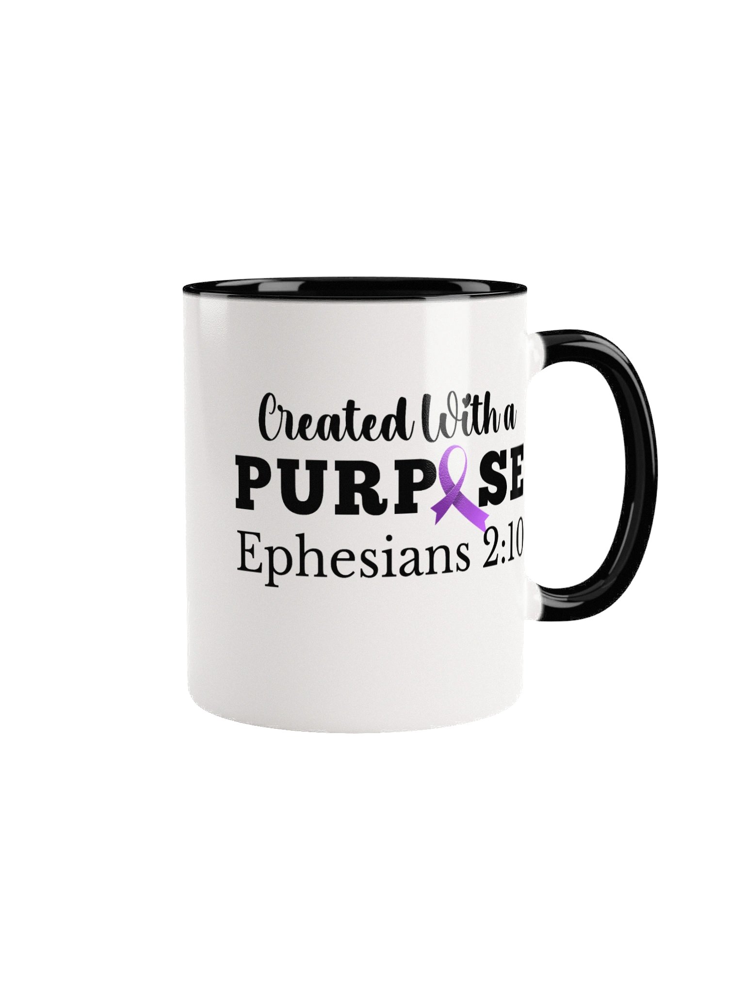 Created With A Purpose : Purple Ribbon Alzheimer's Awareness Ceramic Mug product image (2)