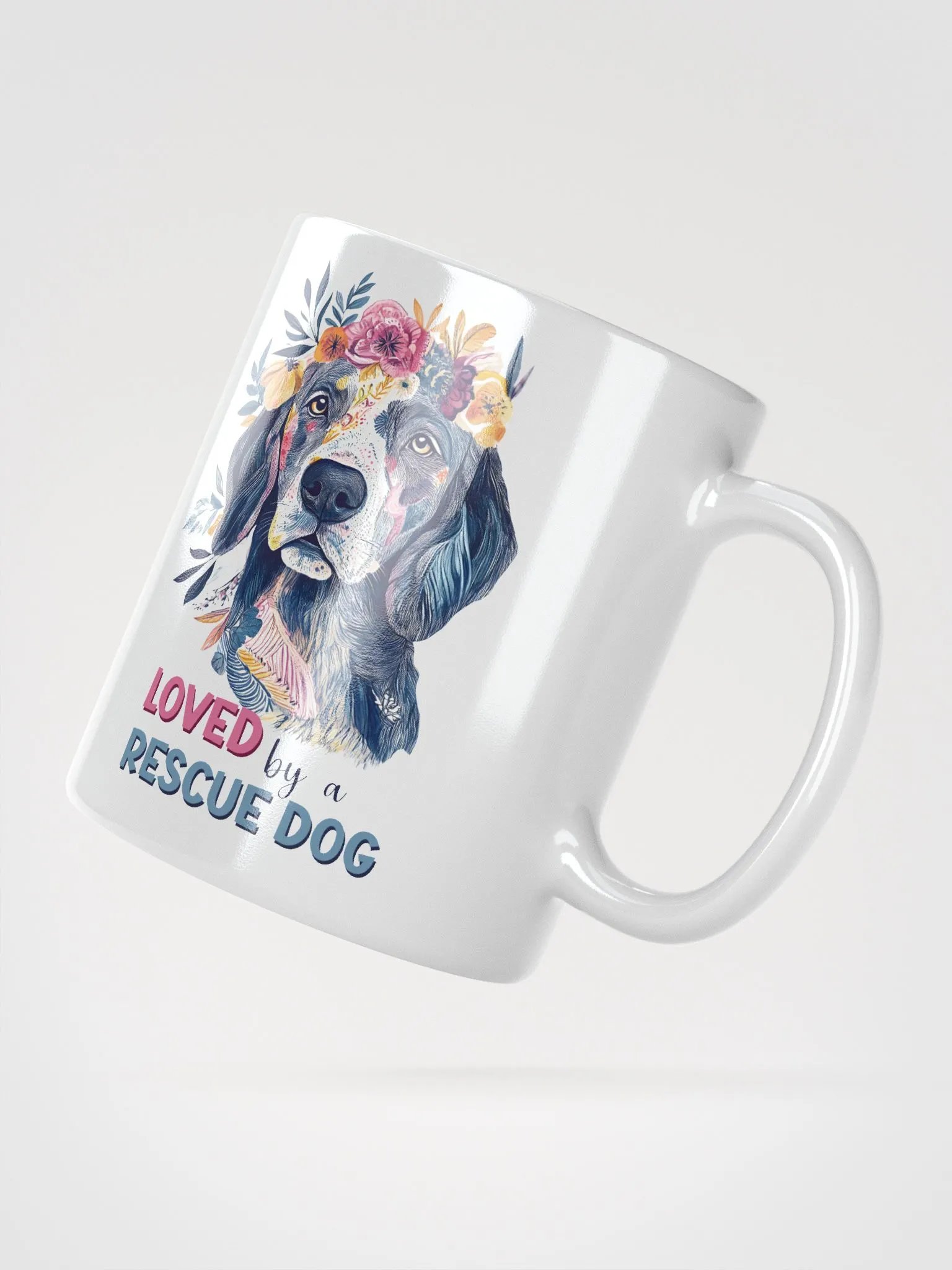 Loved By A Rescue Dog Floral Crown Mug product image (3)