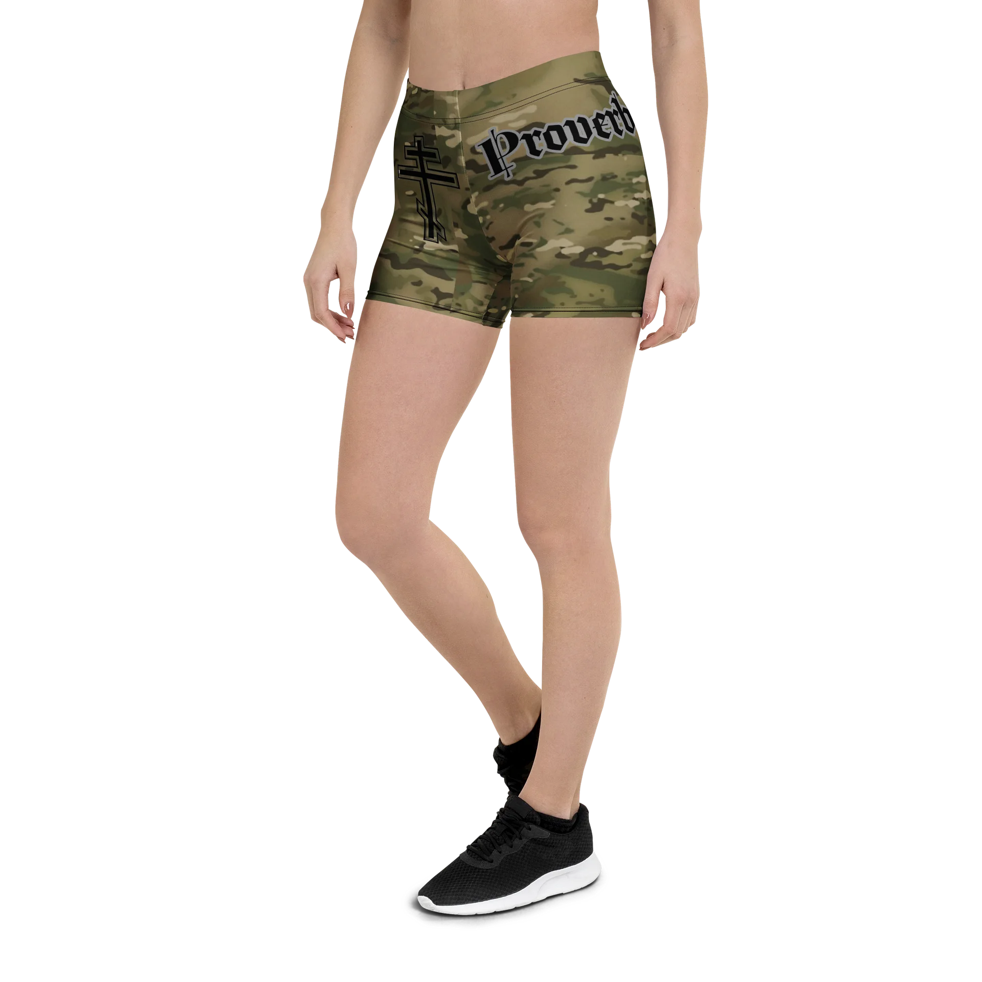 Faithful Camo: Proverb 3:25 Compression Shorts - Multicam product image (6)