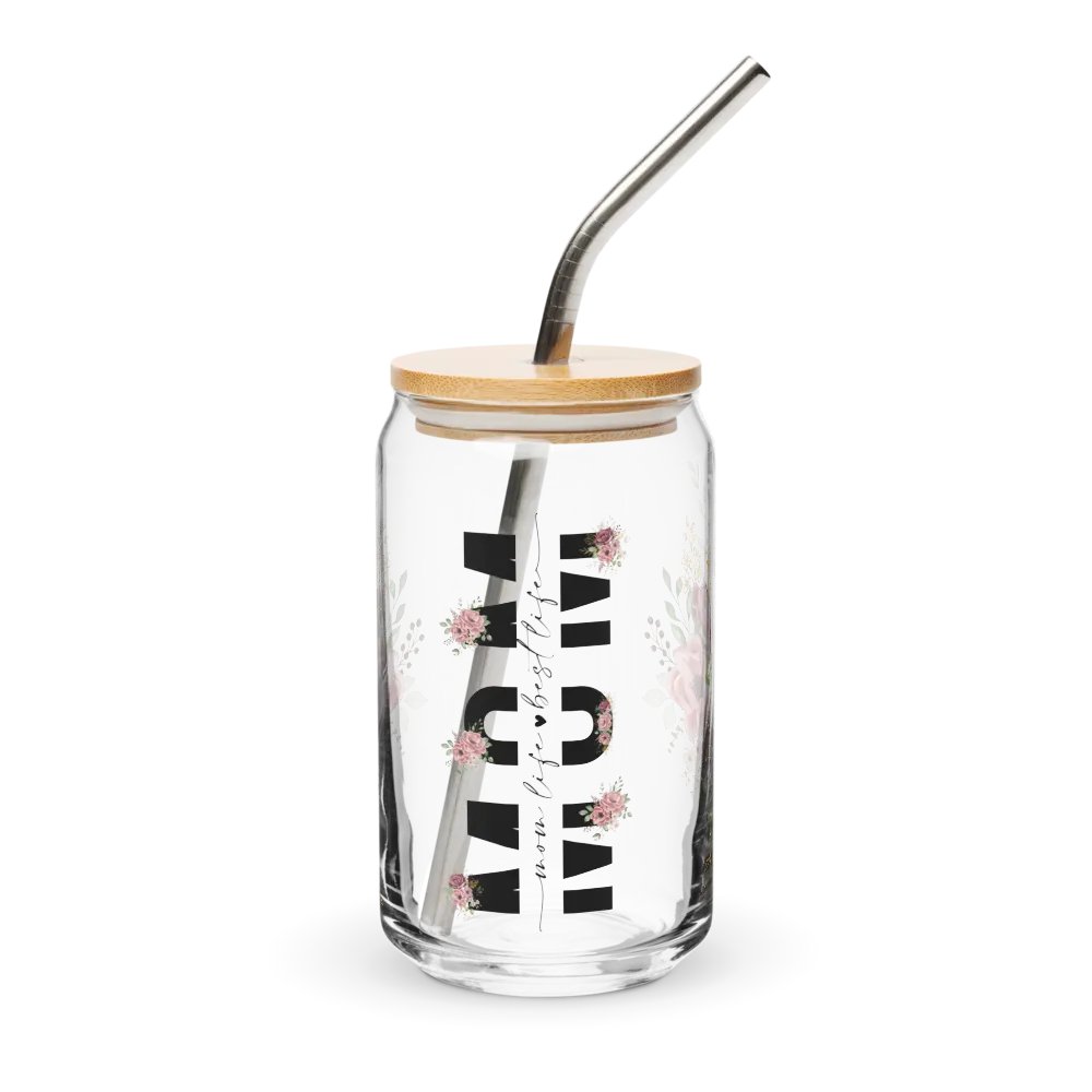 Floral Mom Life Can-Shaped Glass product image (1)