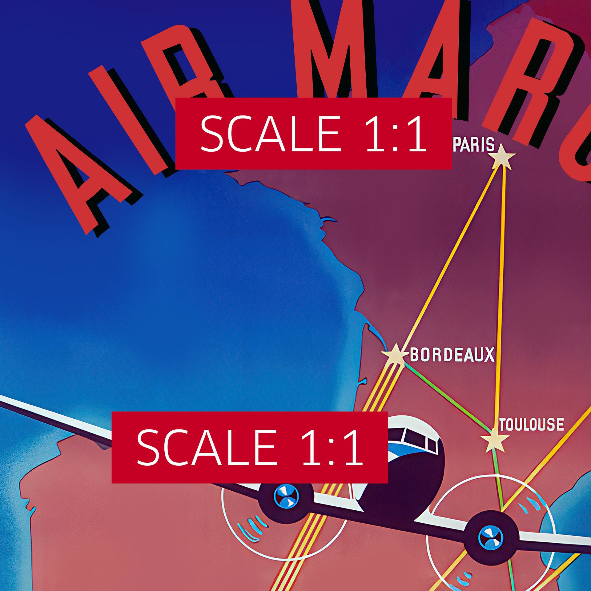 Morocco, Air Maroc, 1951 (Very Rare poster, Enhanced) — retro travel poster, vintage travel print product image (4)