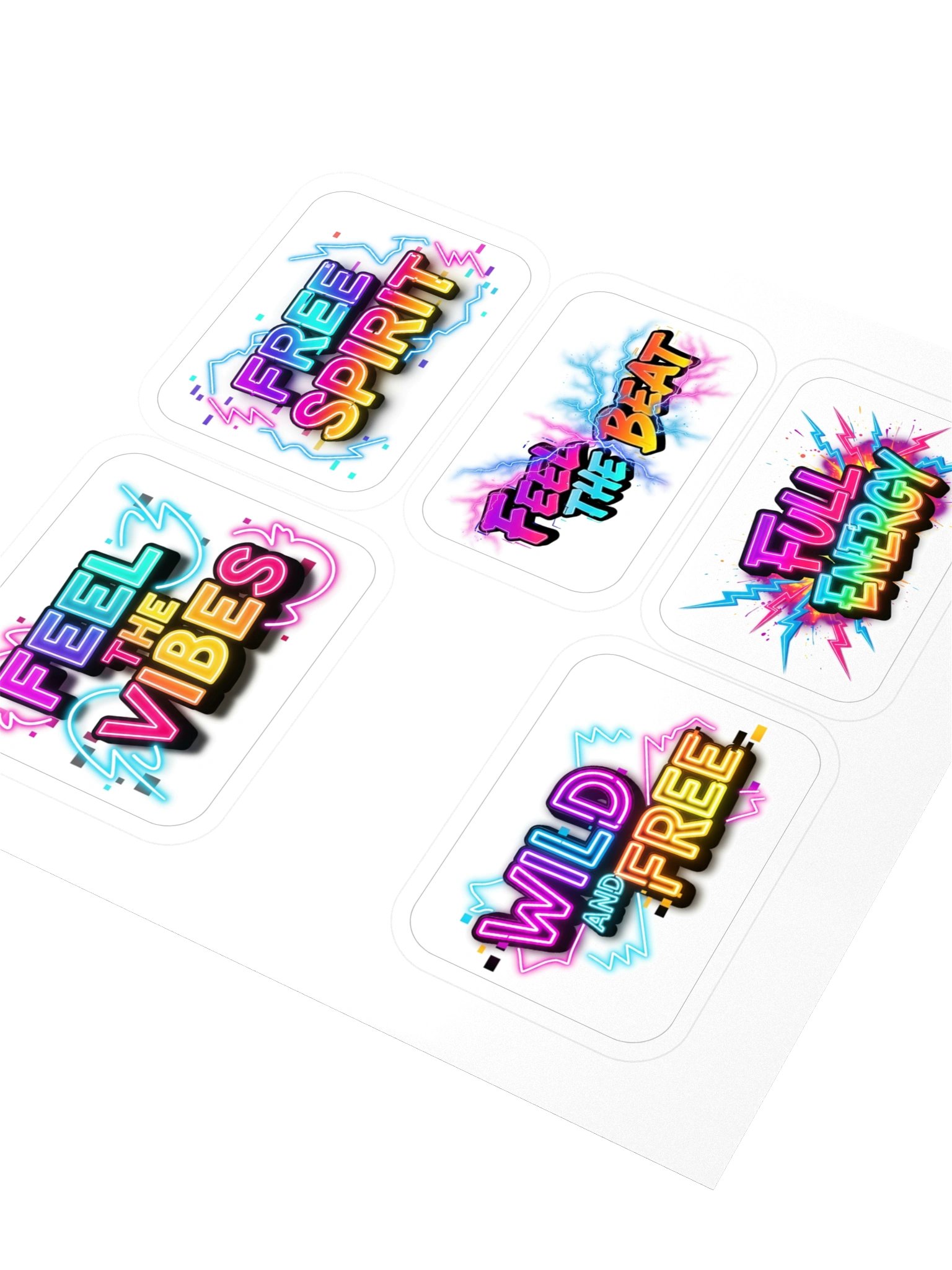 Neon Vibes Kiss Cut Sticker Pack Set product image (3)