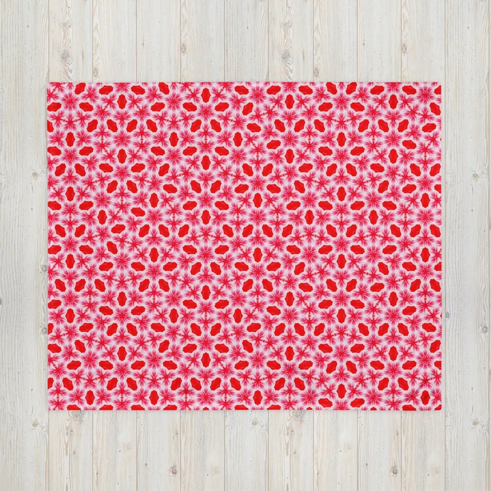 Red & White Snowflake Throw Blanket product image (6)