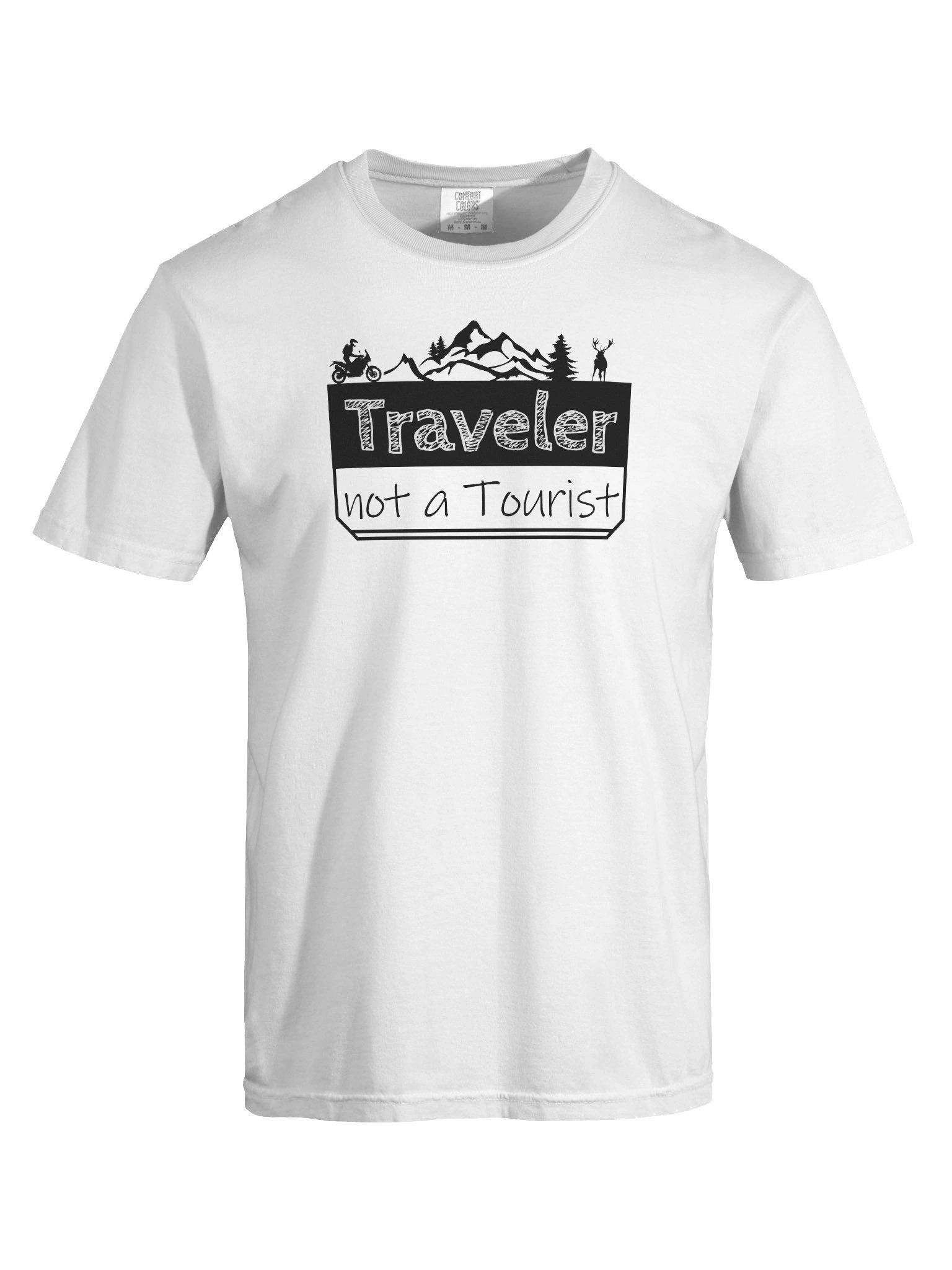 Traveler not a Tourist | Adventure Motorcycle T-Shirt product image (1)