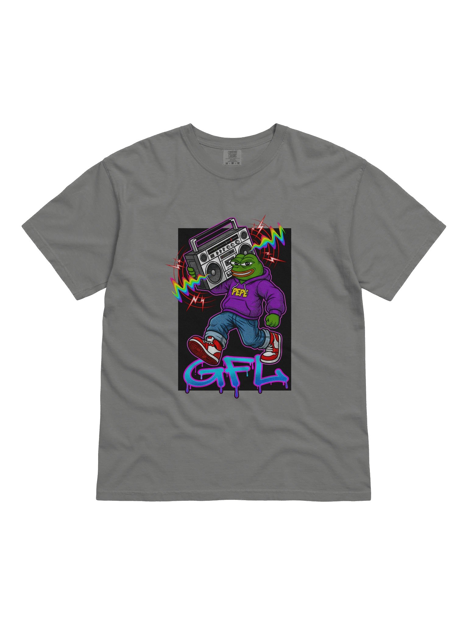 GFL Boombox Blast – Neon Hip-Hop Frog Tee | Green Frog Labs Street Culture product image (31)
