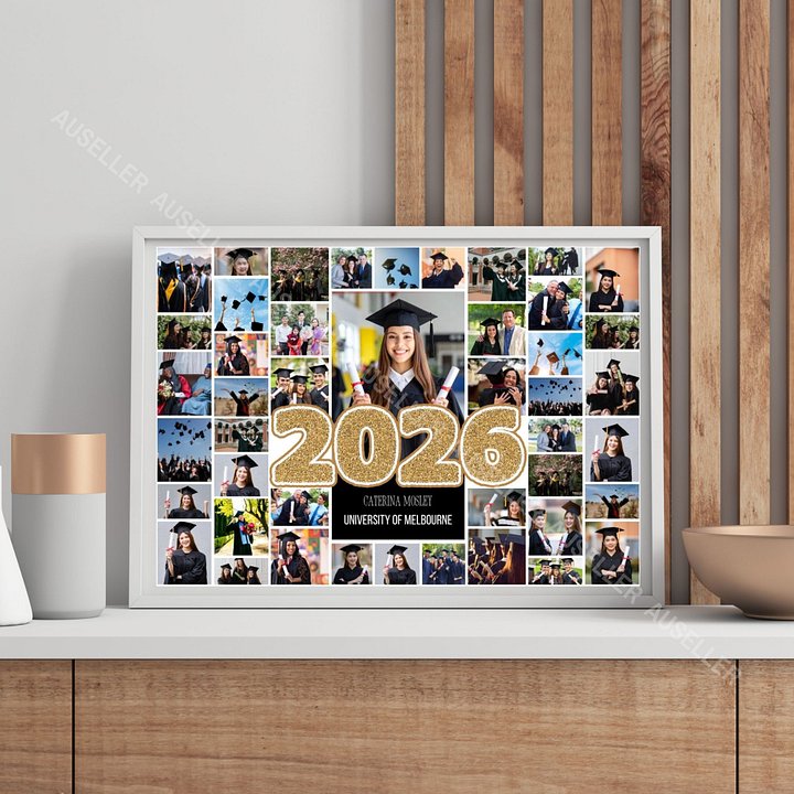 2026 Graduation Photo Collage Poster with 45 Photos Canva Template product image (2)
