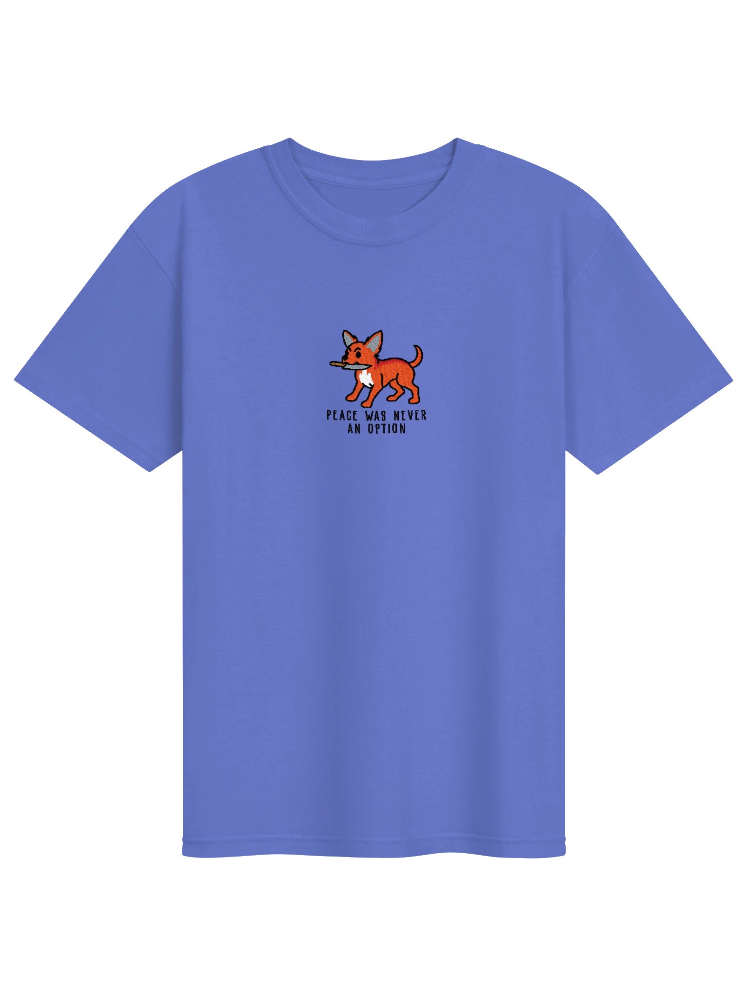 Peace Was Never an Option Funny Chibi-Style Embroidered T-Shirt for Chihuahua(Red) Owners product image (37)