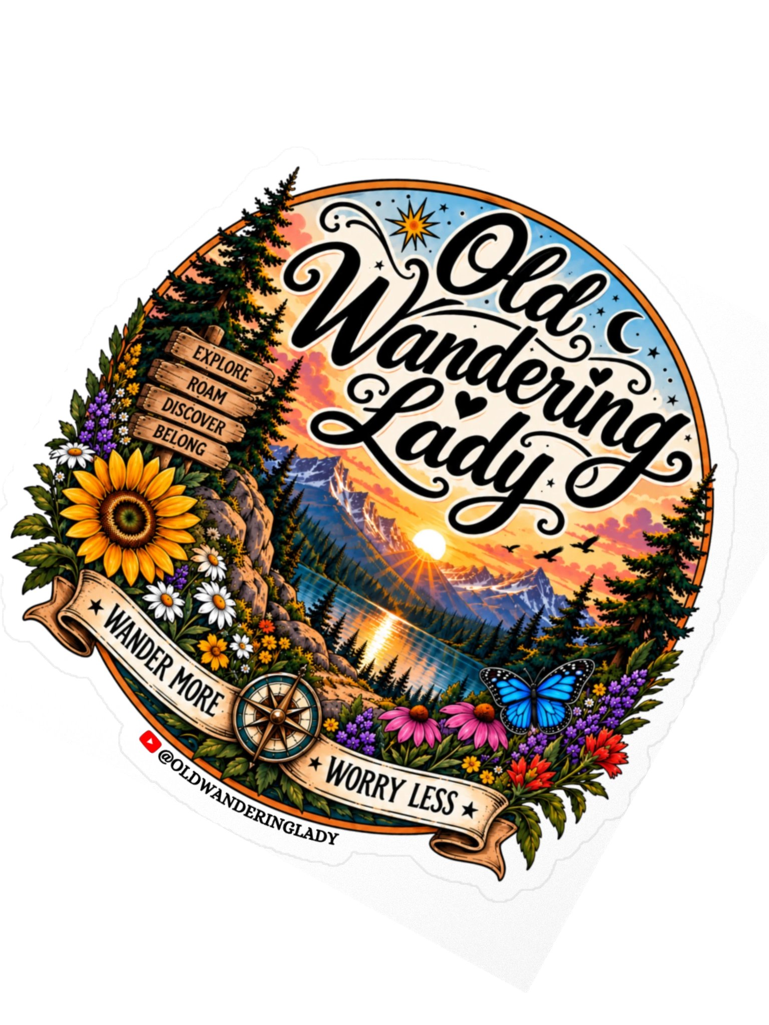 Old Wandering Lady 4" Decal product image (2)