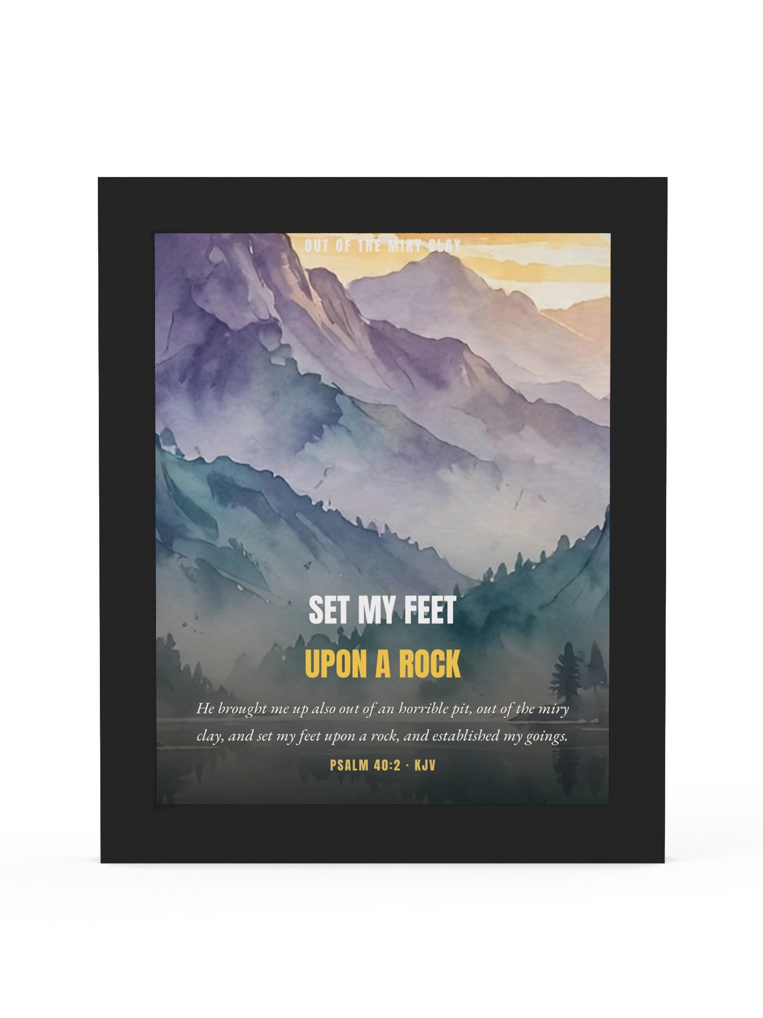 Set My Feet Upon a Rock — Psalm 40:2 Framed Wall Art product image (1)