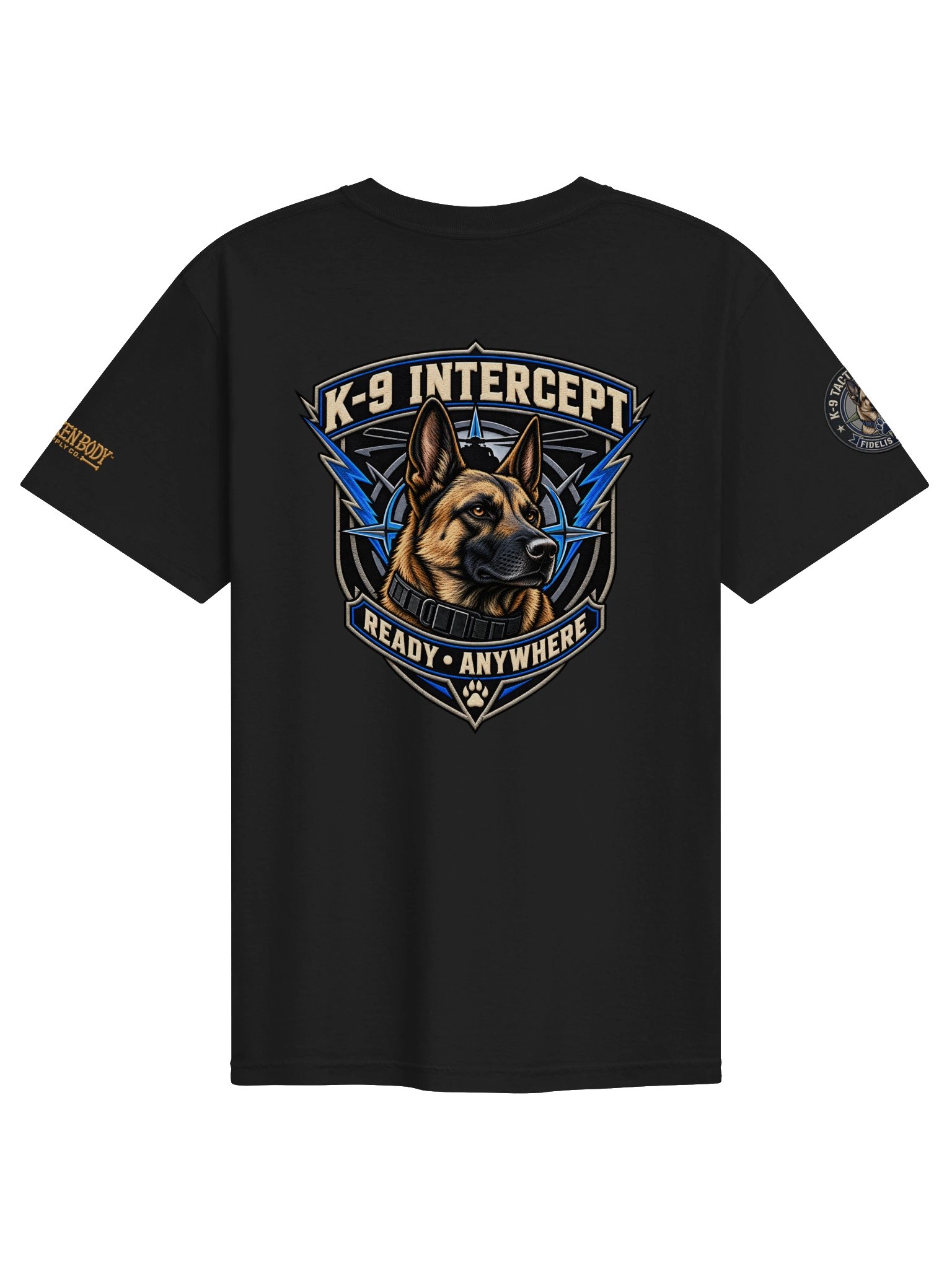 K9 Police Shirt — K-9 Intercept™ Ready Anywhere Tactical Unit Tee | Flat Out Broken™ product image (3)