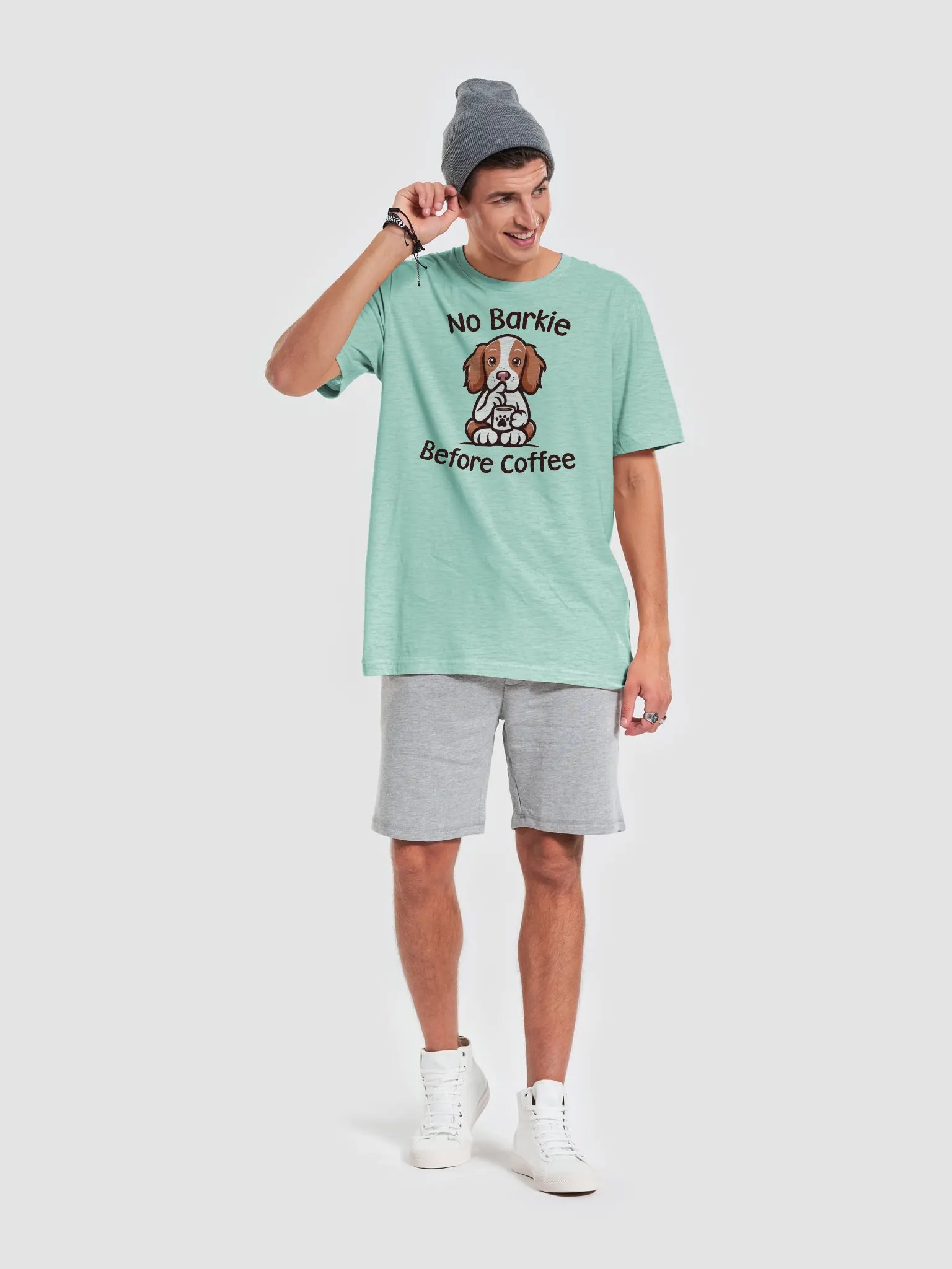 No Barkie Before Coffee Brittany T-Shirt product image (5)