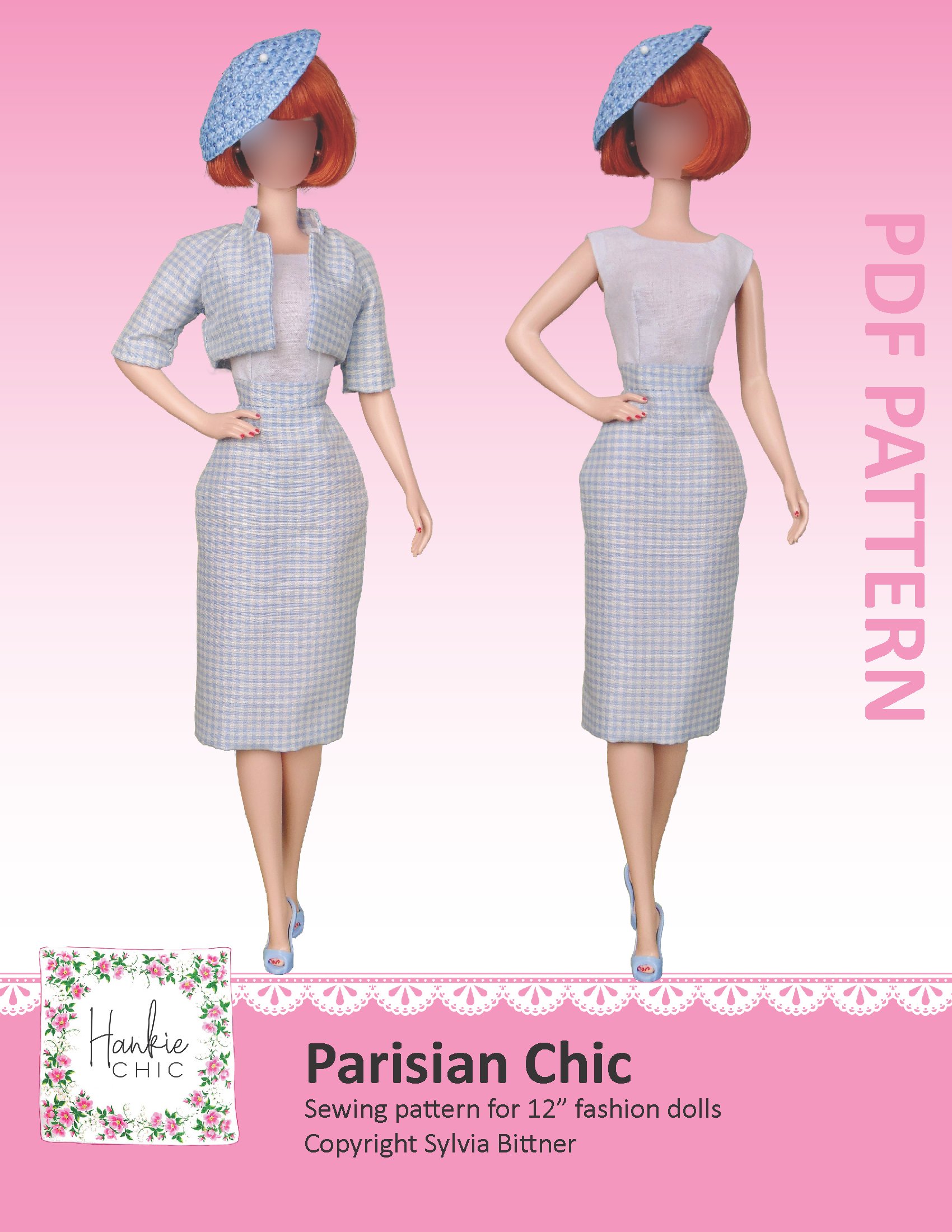 Parisian Chic sewing pattern for 12" fashion dolls product image (1)