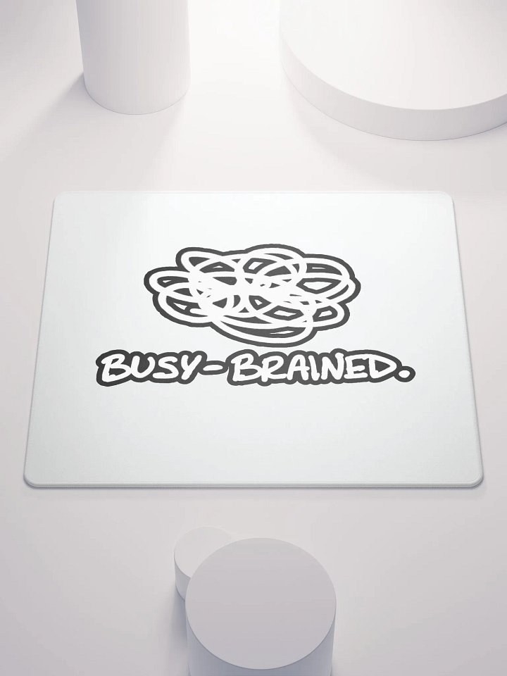 BUSY-BRAINED lined design, #763D7D) mouse pad product image (1)