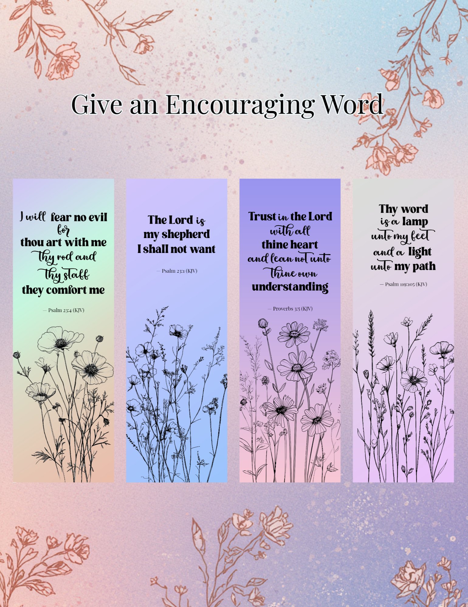 Trust in the Lord Bookmark Set - 4 Bookmarks to Print at Home product image (2)