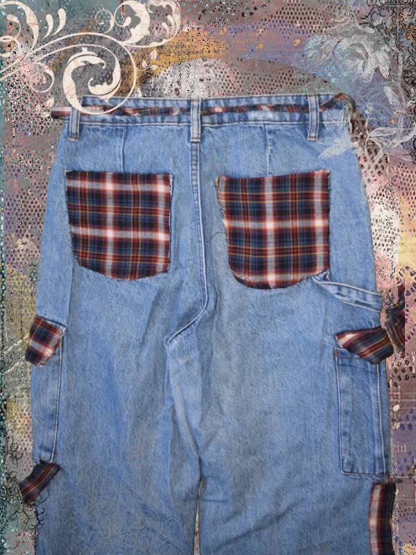Plaid Patchwork Jeans product image (7)