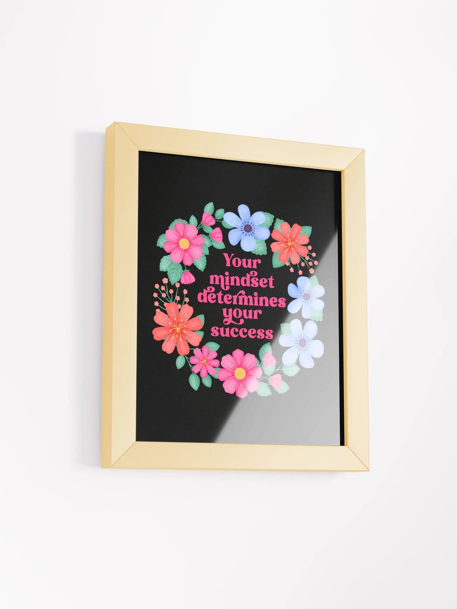 Your mindset determines your success - Motivational Wall Art Black product image (2)