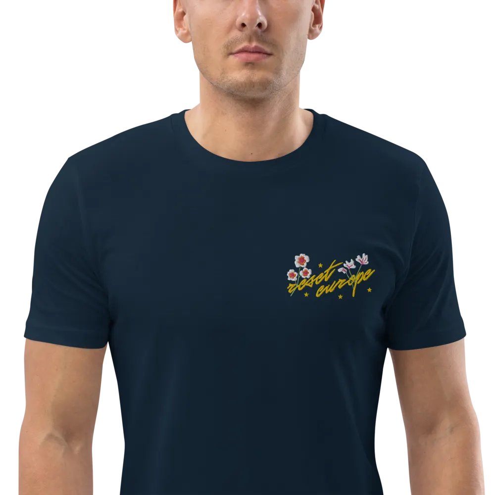 reset europe w/ flowers embroidered t-shirt - 100% organic cotton product image (7)
