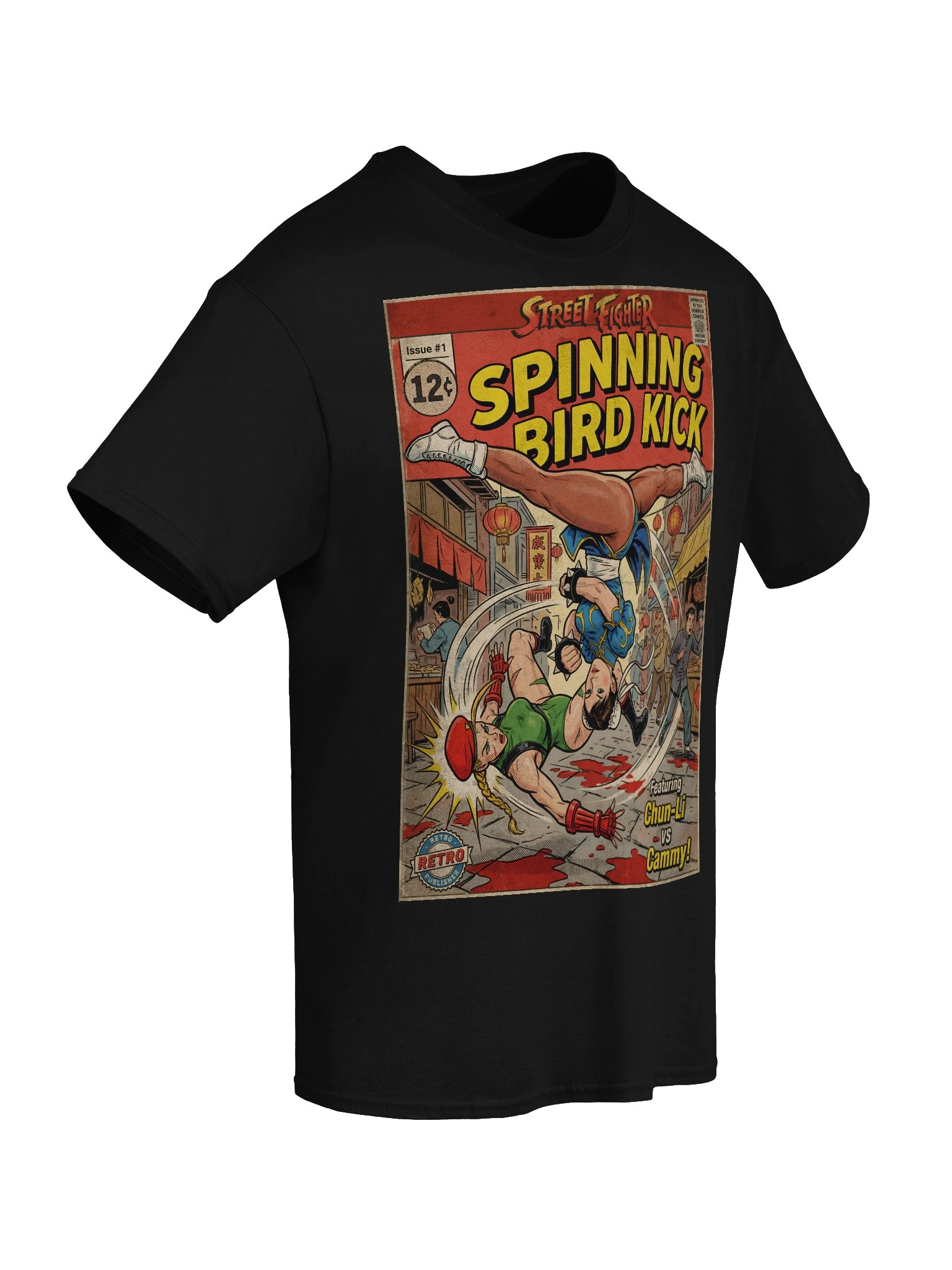 Street Fighter Chun-Li (Spinning Bird Kick) Comic Art T-Shirt product image (6)