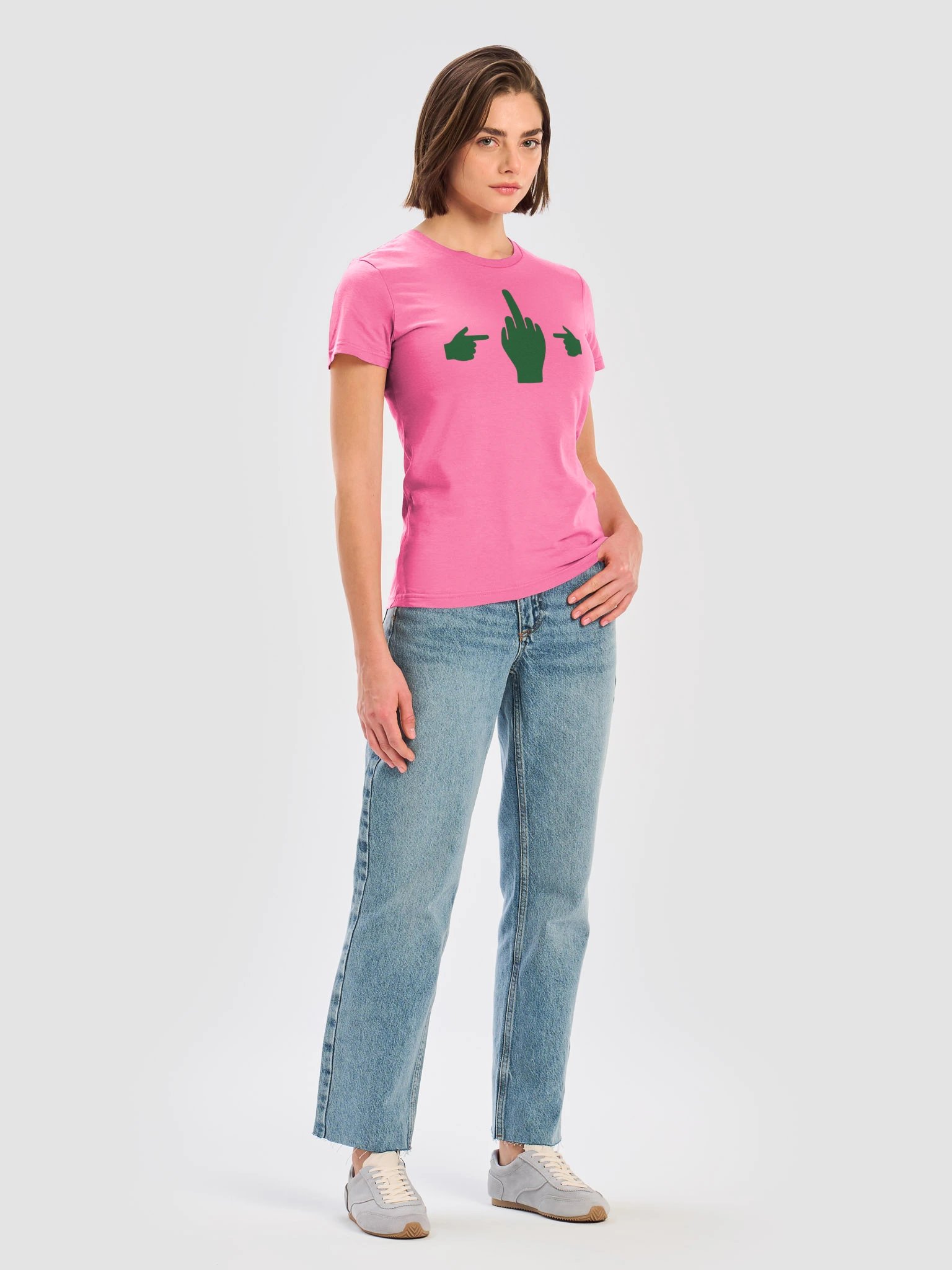 No Middle Finger Point ShopCo Forest Gildan Women's Tee product image (25)