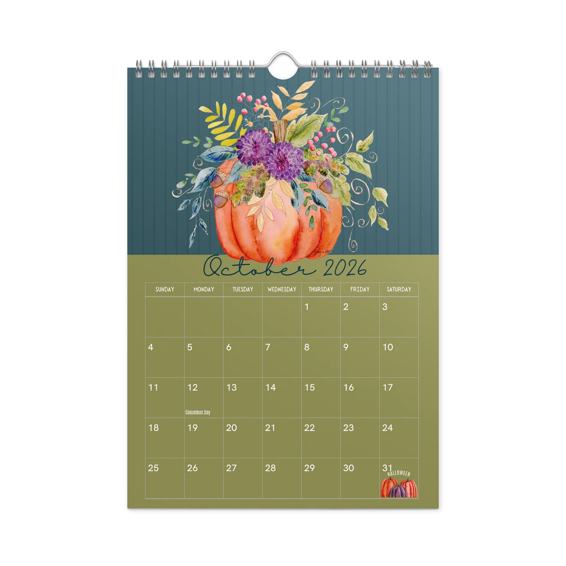 Bloom Through the Seasons: A Watercolor Calendar (July 2026 - June 2027) product image (1)