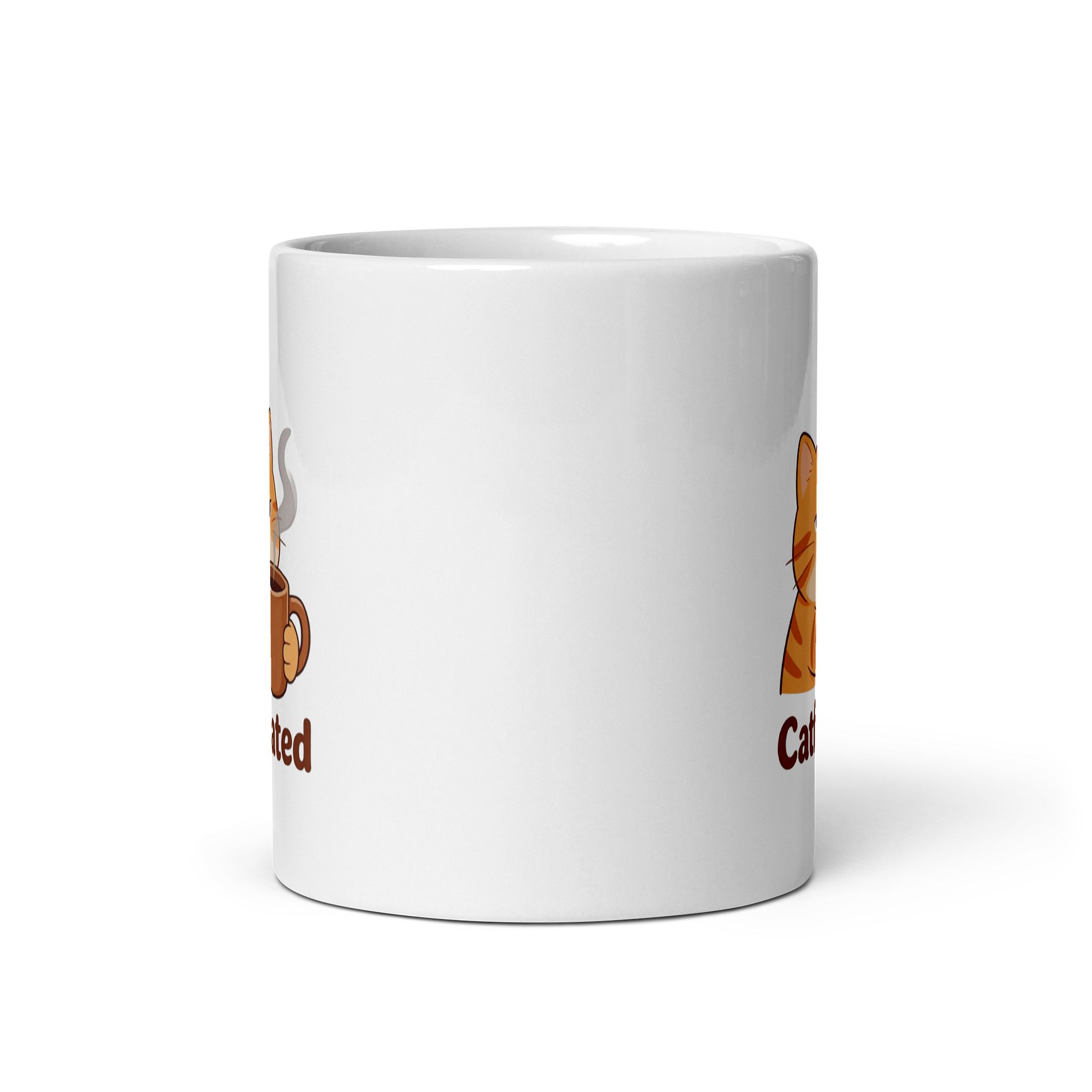 Catffinated - Sleepy Orange Tabby Ceramic Mug product image (5)