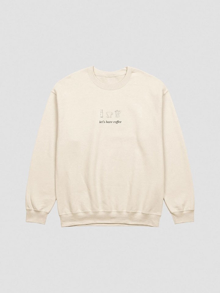 LETS HAVE COFFEE SWEATER (CREAM + BLACK) product image (1)