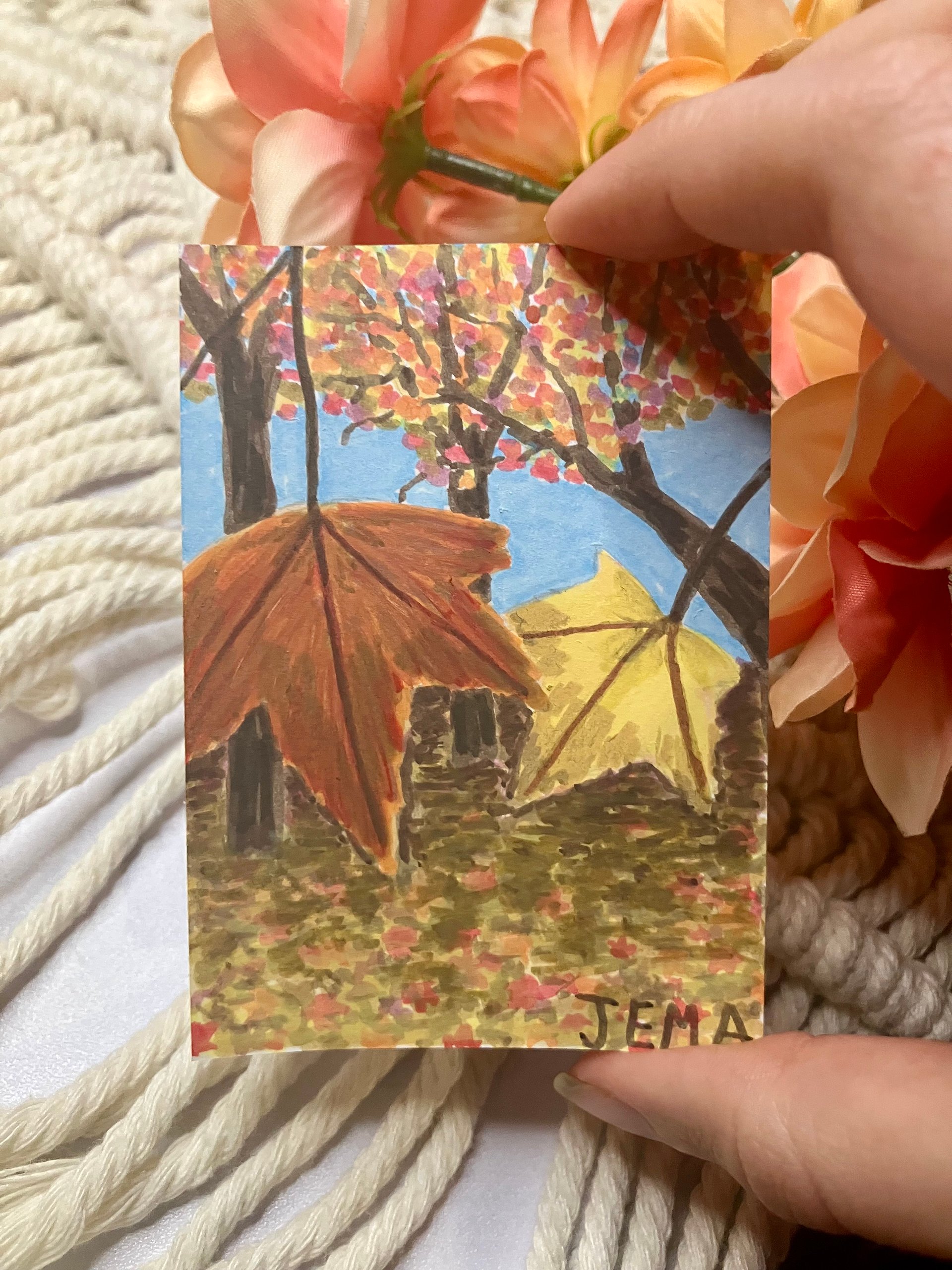 Fall Leaves ACEO Original Marker Artwork product image (1)