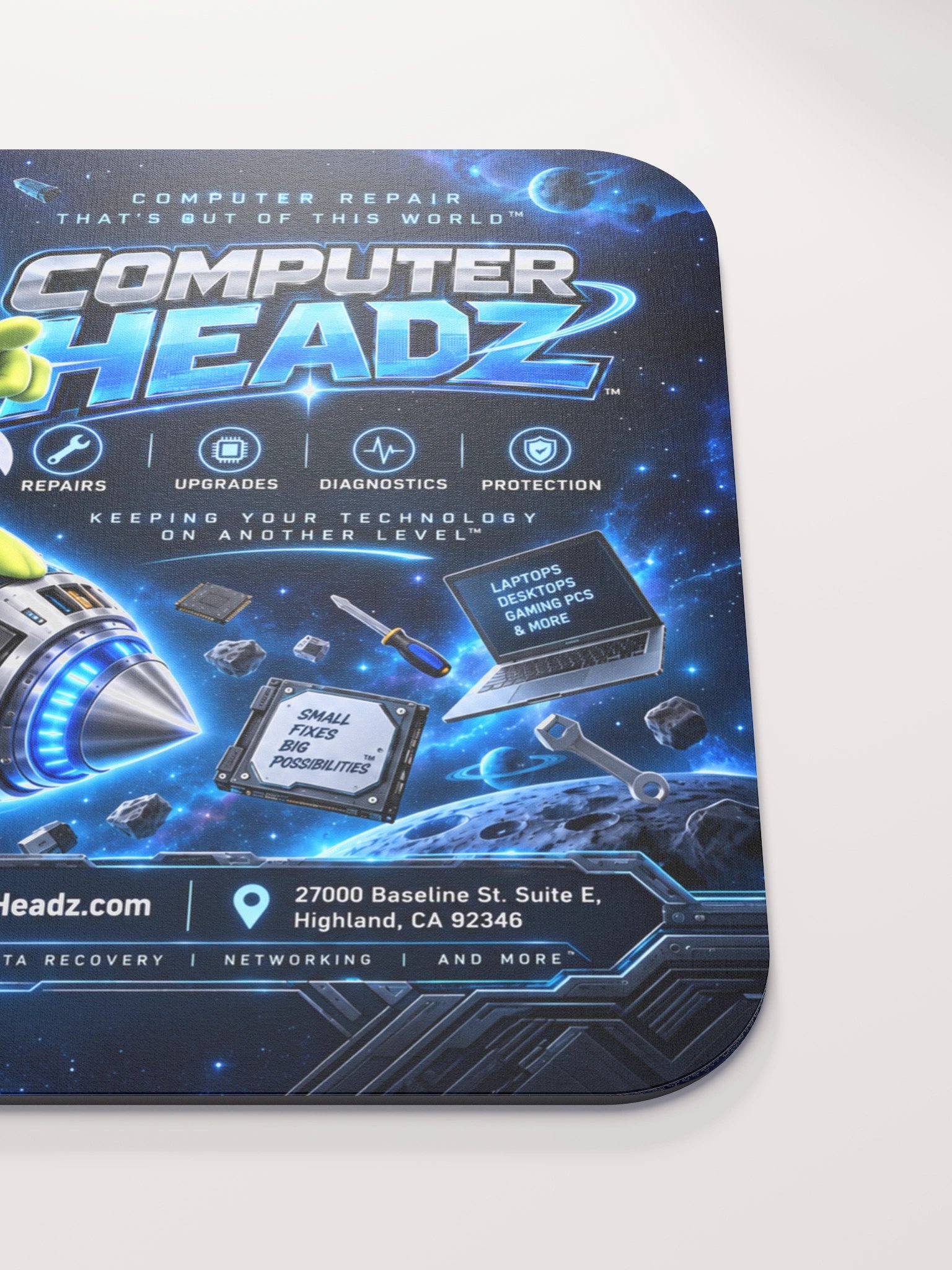 Computer Headz Blast-Off Tech Mousepad – Electric Blue Edition No. 01 product image (5)